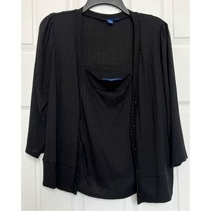 Apt. 9 black tank top and cardigan set